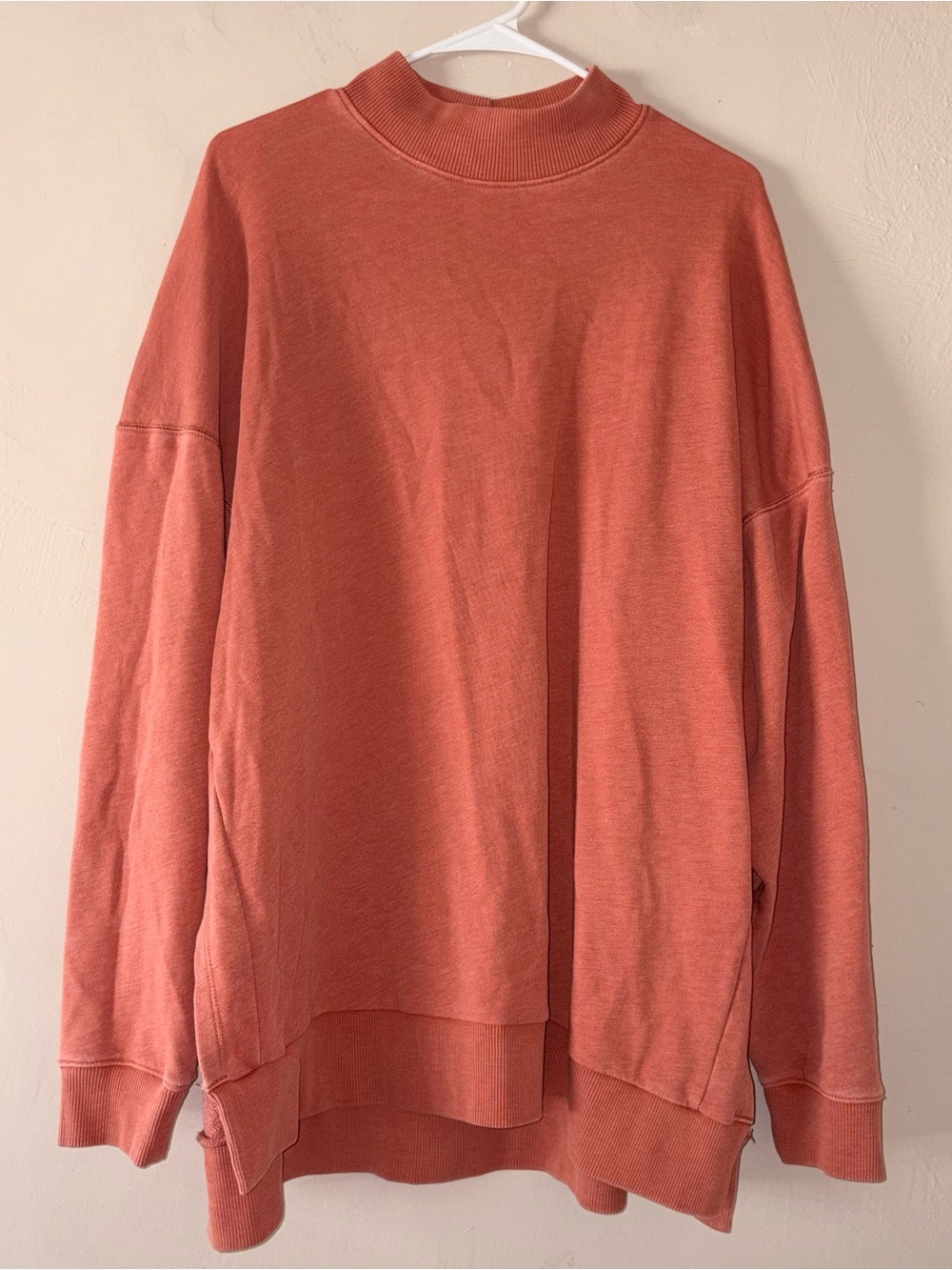 American Eagle Rust Terracotta Mock Neck Jegging Fit Sweatshirt Large